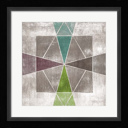 Framed Grey Geo I Print
