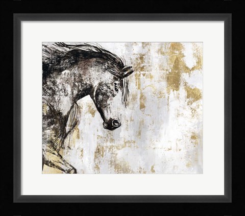 Framed Equestrian Gold III Print