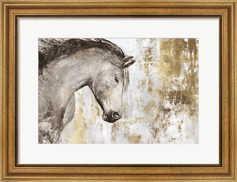 Framed Equestrian Gold V Print