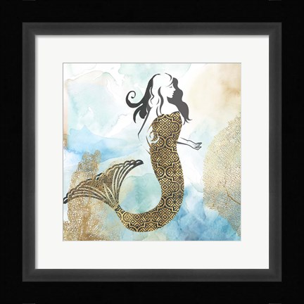 Framed Mermaid I Print