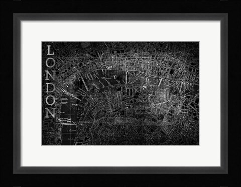 Framed Map London Black Print
