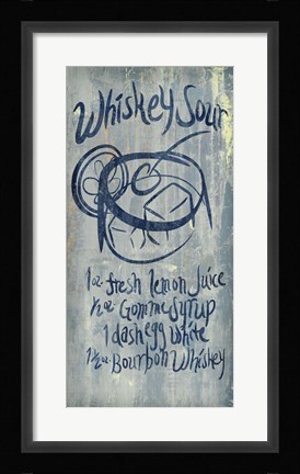 Framed Whiskey Sour Blue Print