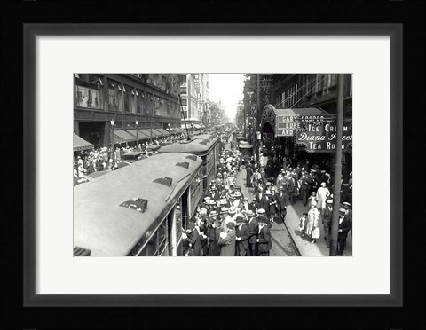 Framed Waiting for Trolley Print