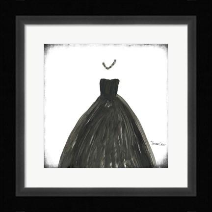 Framed Black Dress III Print