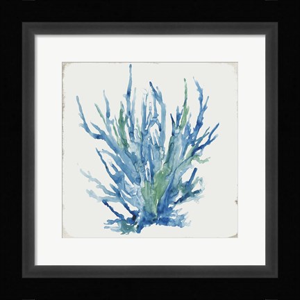 Framed Blue and Green Coral II Print