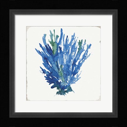 Framed Blue and Green Coral III Print