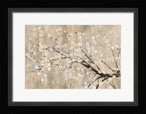 Framed Silver Apple Blooms Print