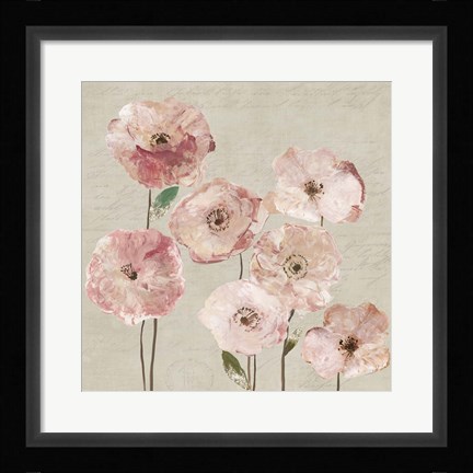 Framed Delicate Pink Flowers Print