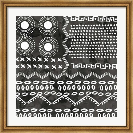 Framed African IV  Black Version Print