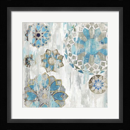 Framed Suzani Blue I Print