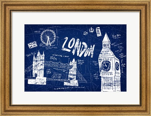 Framed London Blue Print