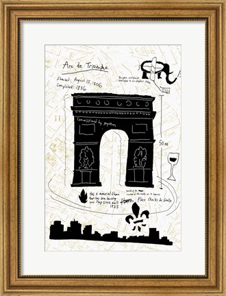 Framed Paris Gold II Print