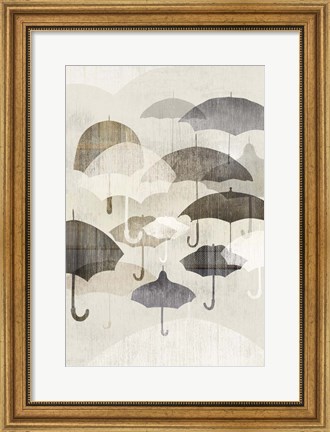Framed Umbrella Rain II Print