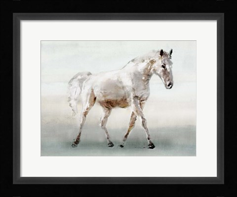 Framed White Horse Print