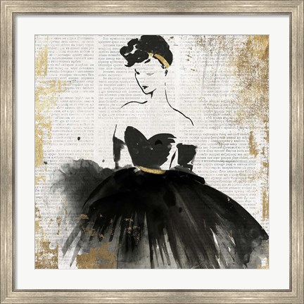 Framed Lady in Black I Print