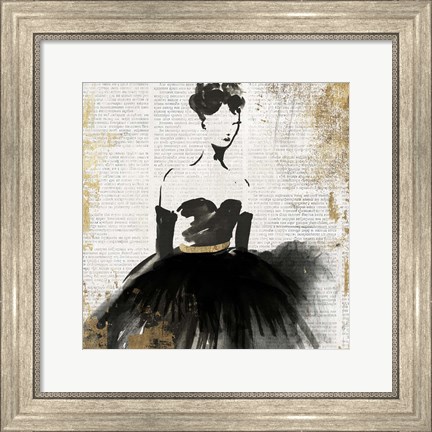 Framed Lady in Black II Print