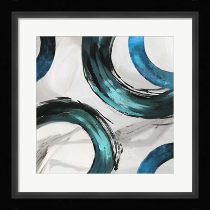 Framed Teal Ring II Print