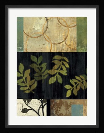 Framed Leaves of Green I Print