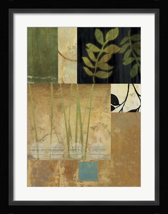 Framed Leaves of Green II Print