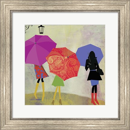 Framed Umbrella Girls Print