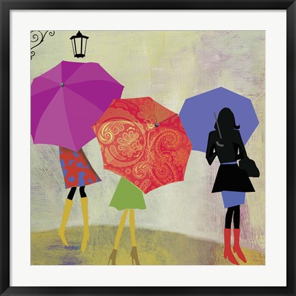 Framed Umbrella Girls Print