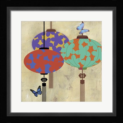 Framed Butterfly Lanterns Print