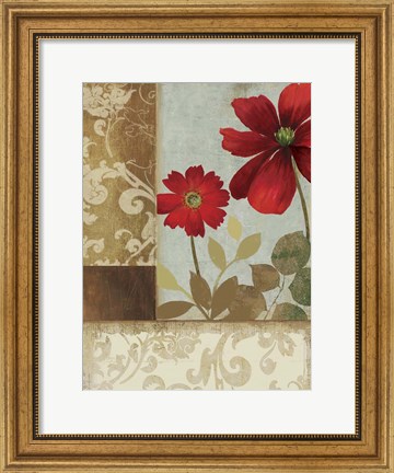 Framed Floral Damask II Print