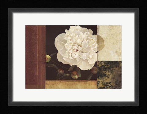 Framed Bronzed Floral Print