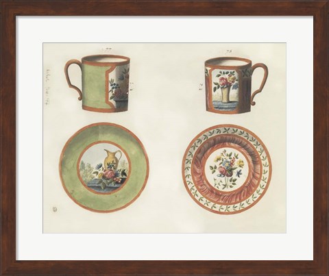 Framed Cups &amp; Saucers Print