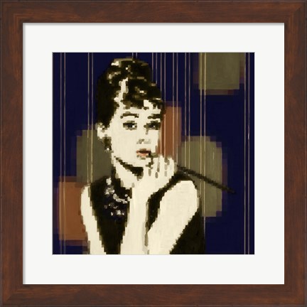 Framed Pixeled Hepburn Print