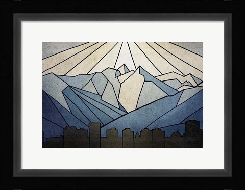 Framed Geometric Mountain Print