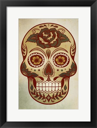 Framed Day of the Dead Skull I Print