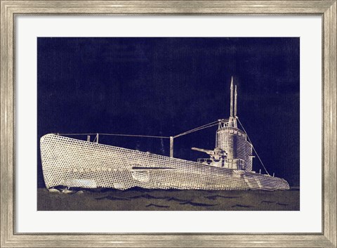 Framed Blueprint Submarine II Print