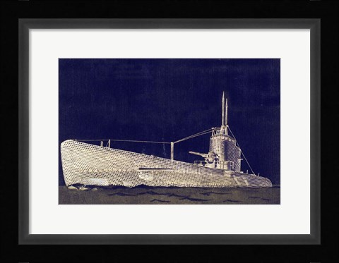 Framed Blueprint Submarine II Print