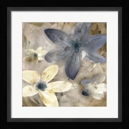 Framed Ink Drip Floral II Print