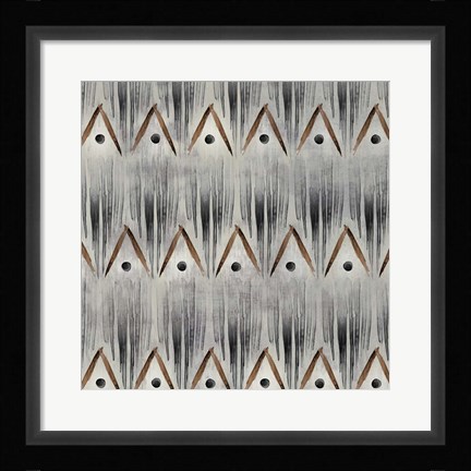 Framed Grey Tribal I Print