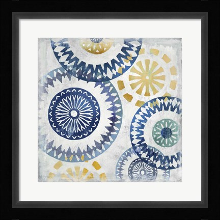 Framed Blue Ease I Print