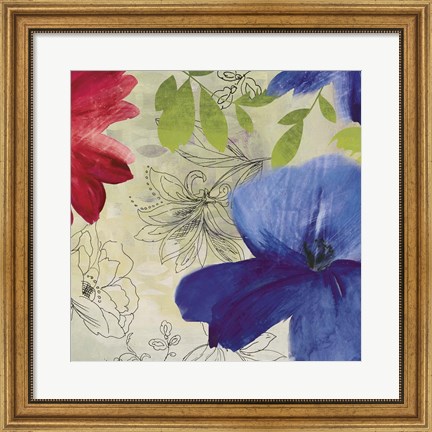 Framed Indigo Flower II Print