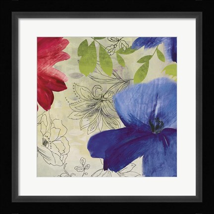 Framed Indigo Flower II Print