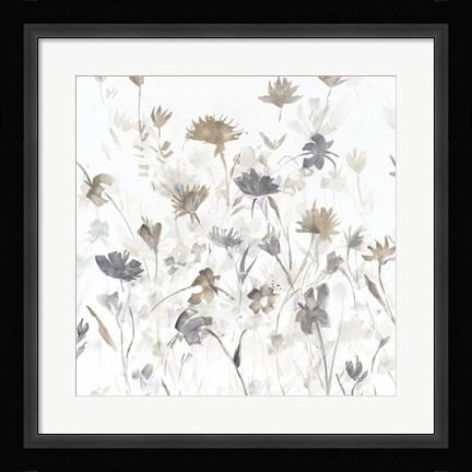 Framed Garden Shadows III on White Print