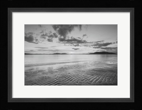 Framed Samish Bay Sunset II BW with border Print