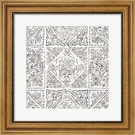 Framed Sunny Bouquet Pattern IIIB Print