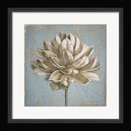 Framed Seed Pod I no Words and Stamp Gold Print