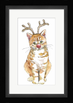 Framed Christmas Kitties III Print