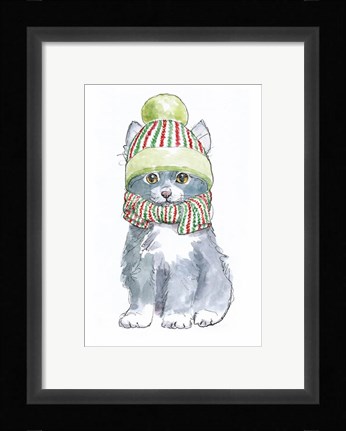 Framed Christmas Kitties II Print
