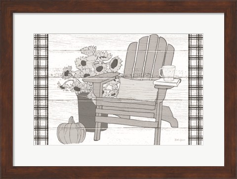 Framed Fall Cabin V Print