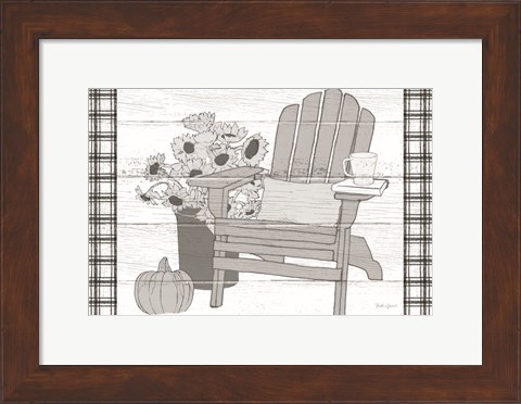 Framed Fall Cabin V Print