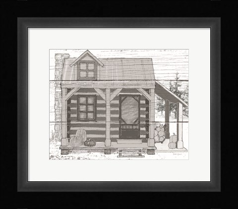 Framed Fall Cabin II Print
