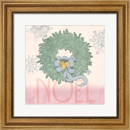 Framed Pastel Christmas IV Print