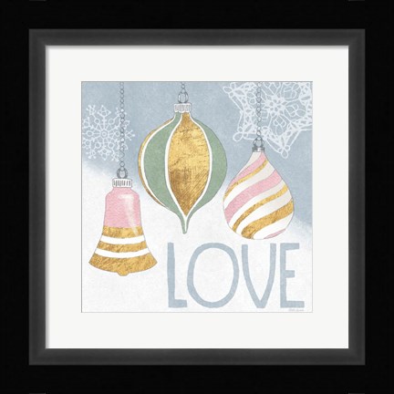 Framed Pastel Christmas III Print